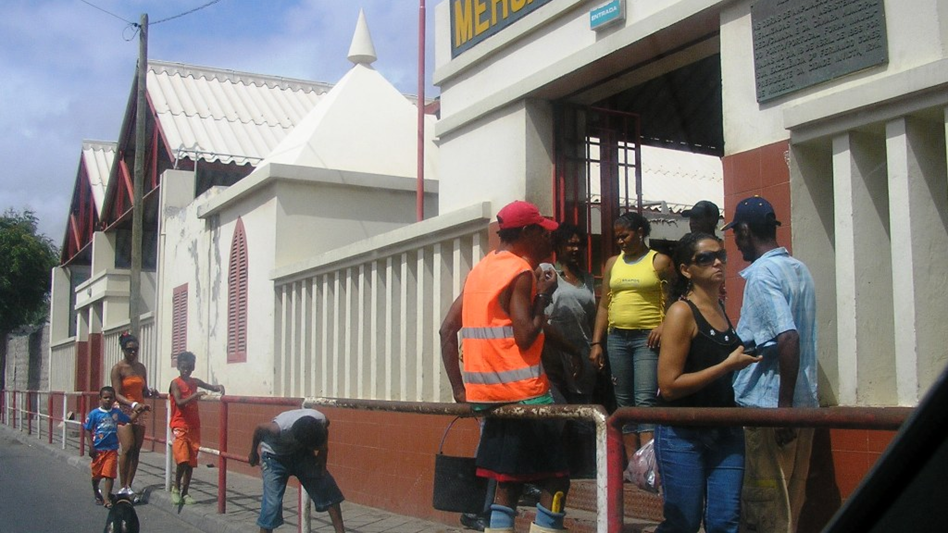 Fish market stalls on the Mindelo waterfront