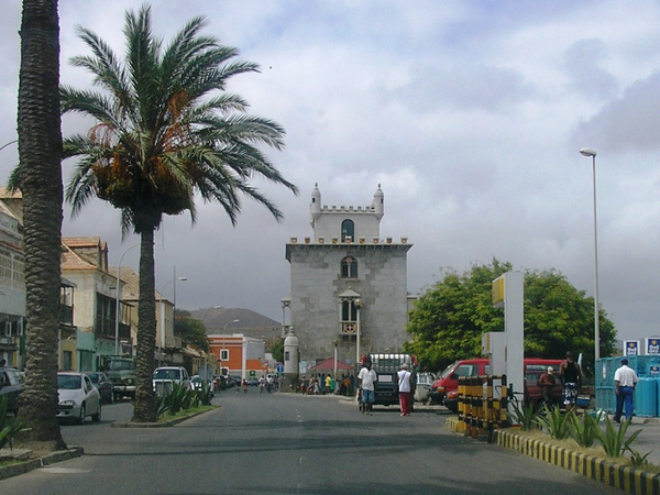 The Torre de Belém replica on Mindelo’s waterfront