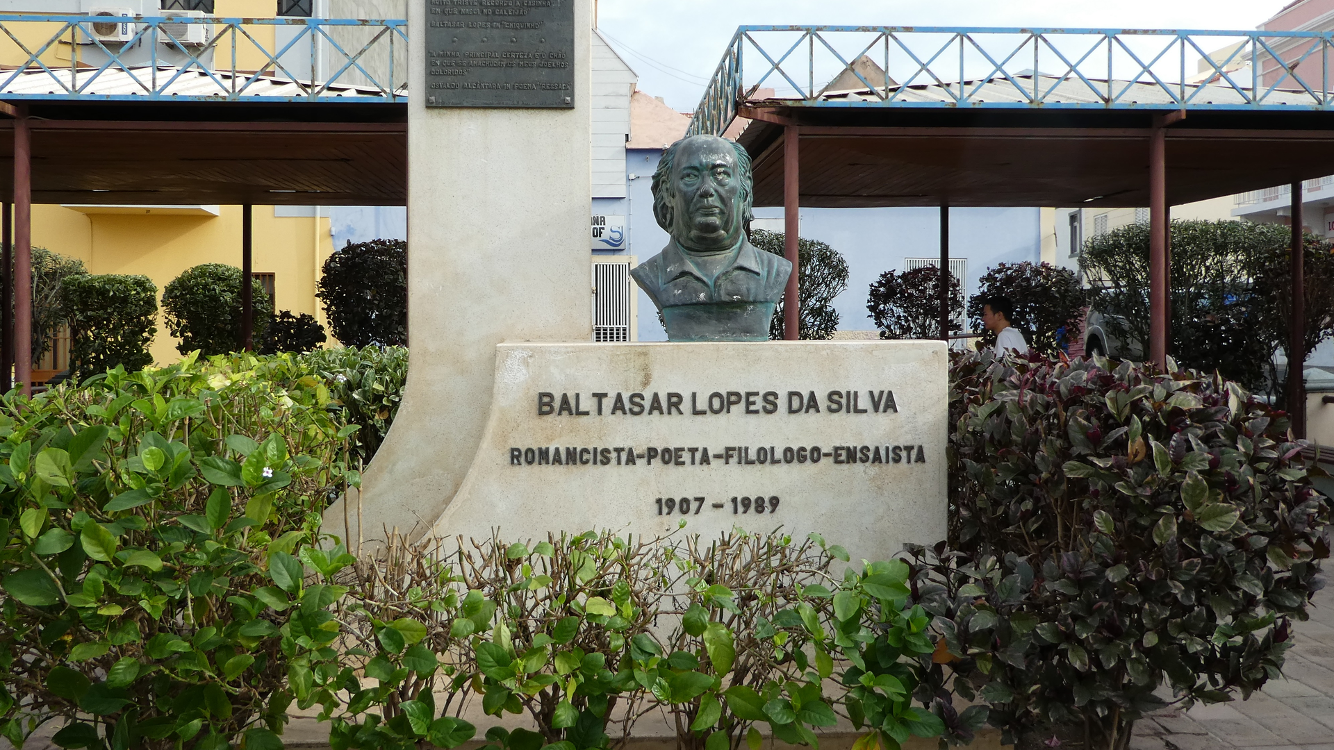 Monument to Cape Verdean writer Baltasar Lopes da Silva in Mindelo, Cabo Verde.