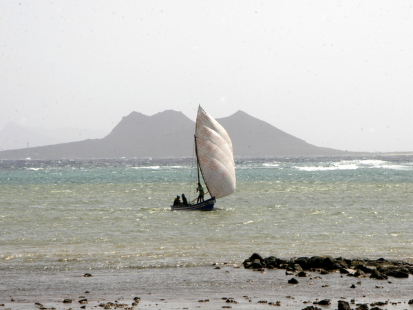 Coastal view at Calhau on eastern São Vicente.