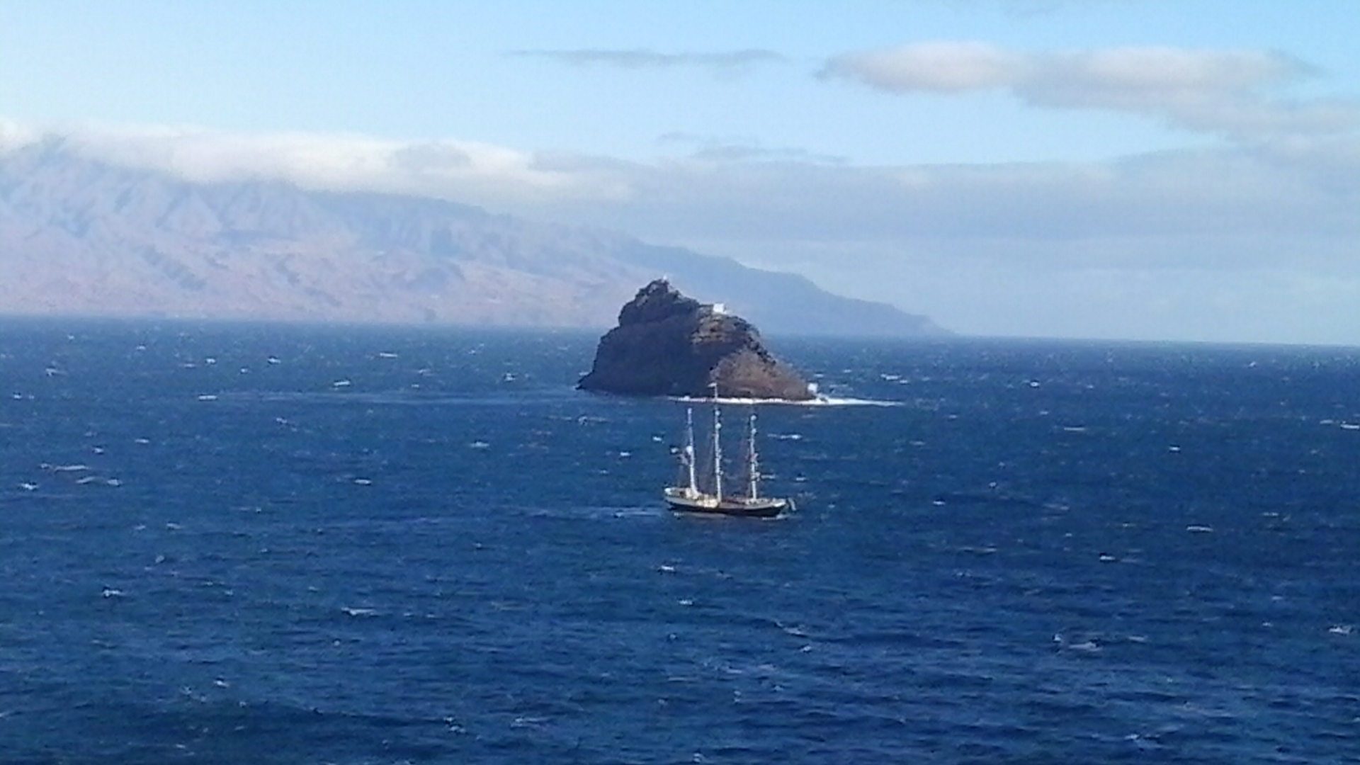 Landscape view of Ilhéu dos Pássaros off Mindelo.