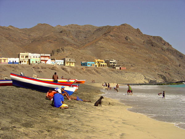 View of São Pedro village on the southwest coast of São Vicente.