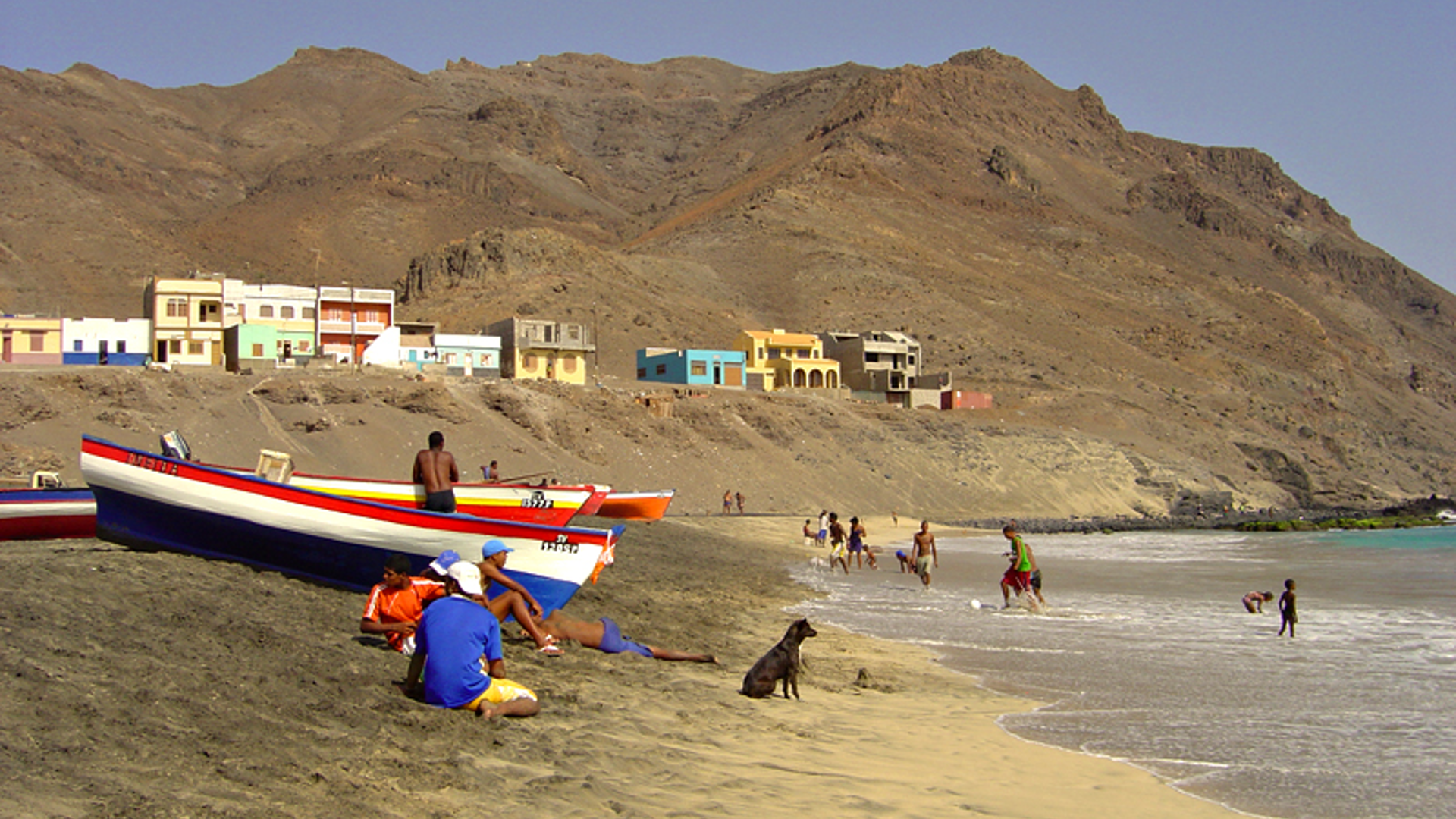 View of São Pedro village on the southwest coast of São Vicente.