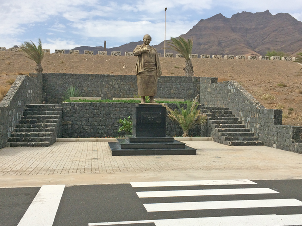 Statue of Cesária Évora outside São Vicente airport.