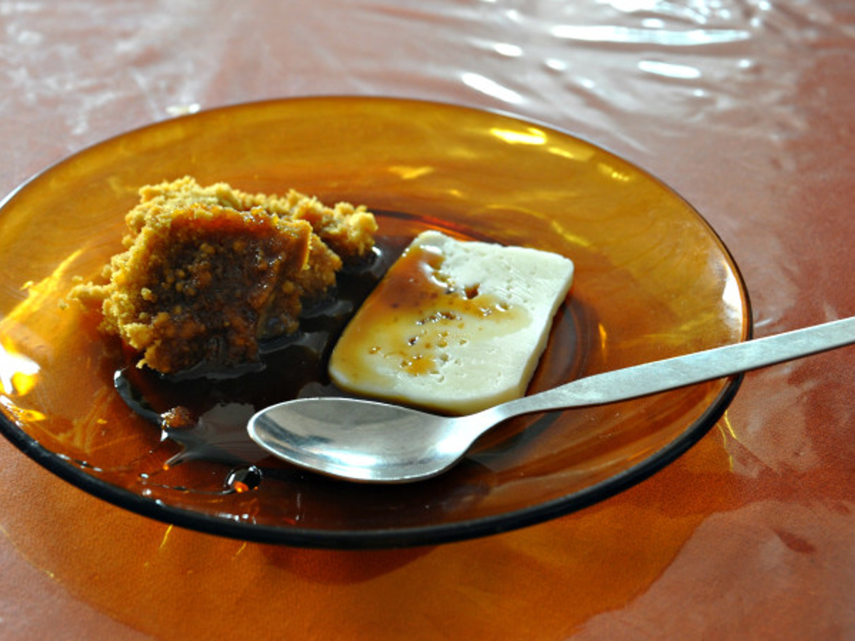 Cuscus with honey and queijo di terra, a Cape Verdean sweet